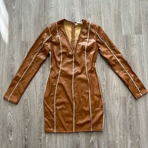 Faux Leather Mini Dress